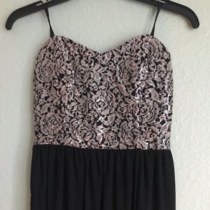 Beige/Black Prom Dress
